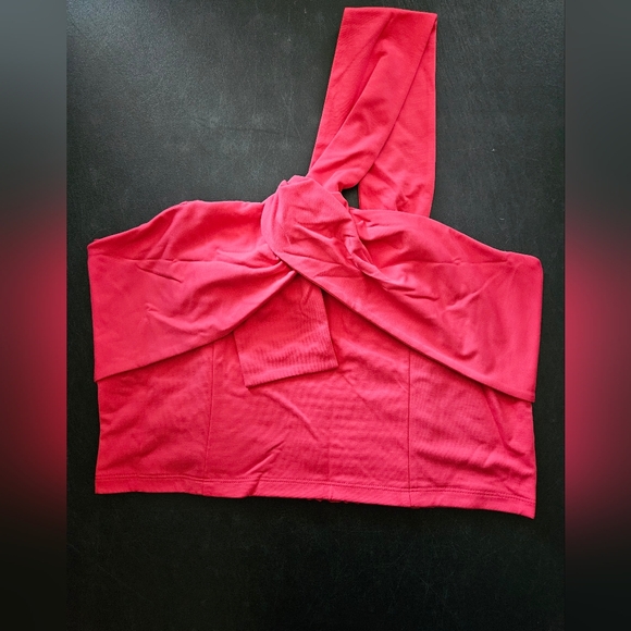 NWT - Banana Republic "Pink Crush" One-Shoulder Cropped Bustier - Size L - Picture 3 of 10